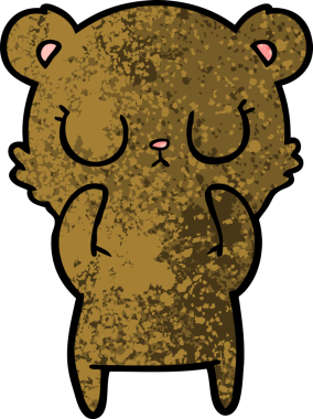 Bir insan tarafından çizilmiş barışçıl çizgi film ayısı.