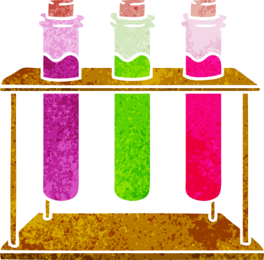 İnsan eliyle çizilmiş bir bilim test tüpü karalaması.