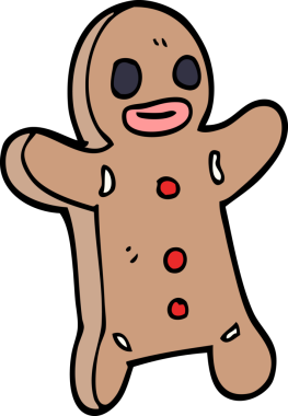 Bir insan tarafından çizilmiş zencefilli kurabiye adam.