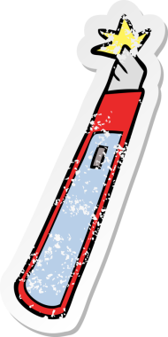 Bir insan tarafından çizilmiş bir karikatür el bıçağı çıkartması.