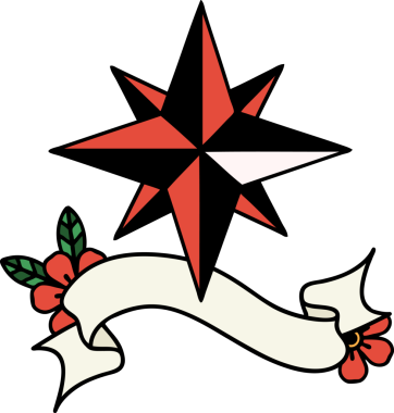 Bir insan tarafından çizilmiş geleneksel bir yıldız dövmesi