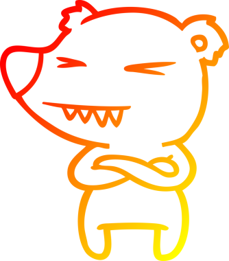 Kızgın bir kutup ayısının insan tarafından katlanmış kollarıyla çizdiği sıcak çizgi.