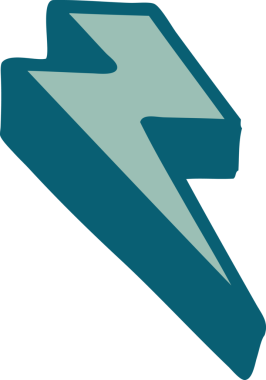 Bir insanın çizdiği yıldırımın ikonik dövme şekli