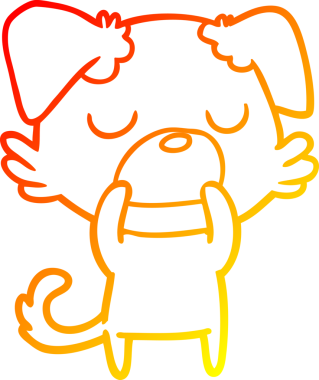 Bir insan tarafından çizilmiş çizgi film köpeğinin sıcak çizgi çizimi