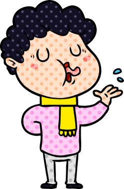 Bir insan tarafından çizilmiş çizgi film şarkıcısı.