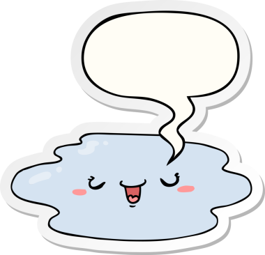 bir insan tarafından çizilmiş yüz ve konuşma kabarcığı etiketli çizgi film birikintisi