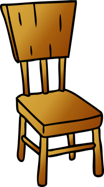 Bir insan tarafından çizilmiş ahşap bir sandalyenin gradyan karikatürü.