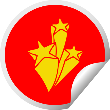 Bir insan tarafından çizilmiş dairesel soyulmuş tuhaf çizgi film yıldızları.