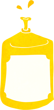 Bir insan tarafından çizilmiş çizgi film fışkırtma şişesi.