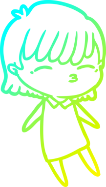 Bir insan tarafından çizilmiş bir karikatür kadın çizimi.