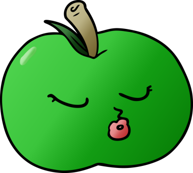 bir insan tarafından çizilmiş elma karikatürü