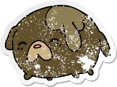 Bir insan tarafından çizilmiş sevimli kawaii köpeğinin serbest sticker 'ı.