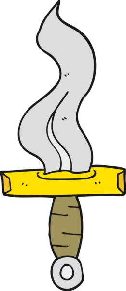 Bir insan tarafından çizilmiş çizgi film hançeri.