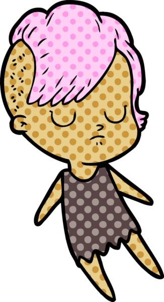 Bir insan tarafından çizilmiş karikatür kadın.