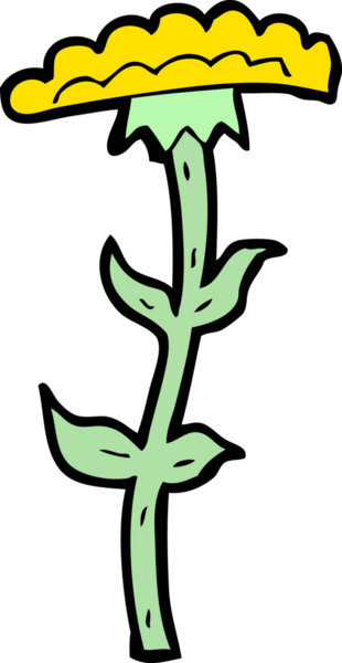 Bir insan tarafından çizilmiş karikatür çiçeği