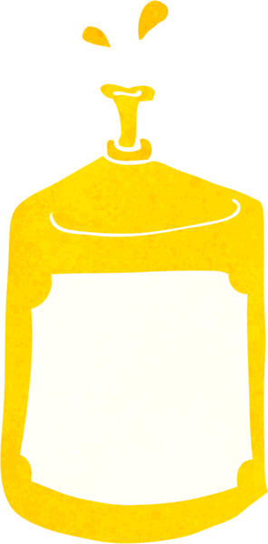 Bir insan tarafından çizilmiş çizgi film fışkırtma şişesi.