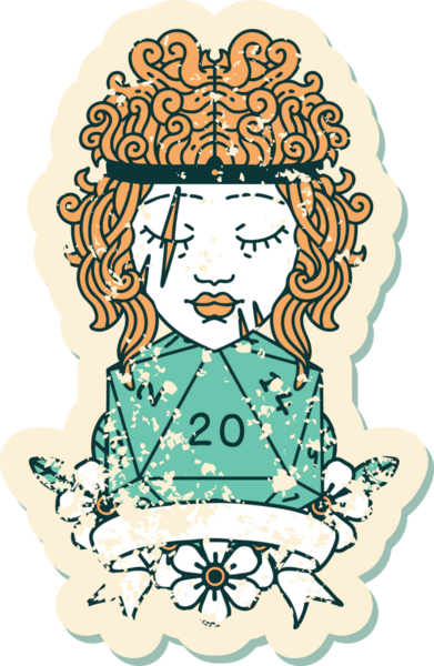 Retro Dövme Tarzı İnsan Barbarlığı Bir insan tarafından çizilmiş 20 zar ile