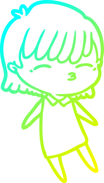 Bir insan tarafından çizilmiş bir karikatür kadın çizimi.