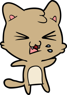 Bir insan tarafından çizilmiş kedi tıslaması.