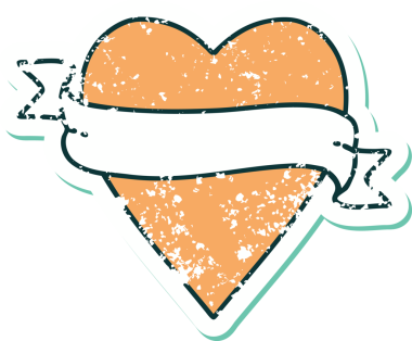 Bir insan tarafından çizilmiş kalp ve bayrağın sembolik depresif dövme şekli