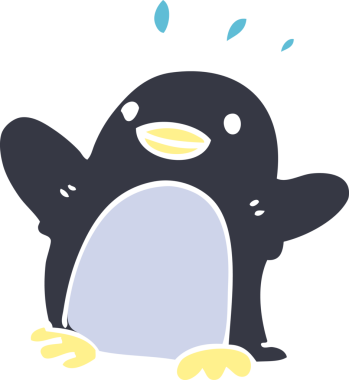 Bir insan tarafından çizilmiş bir karalama Noel pengueni.