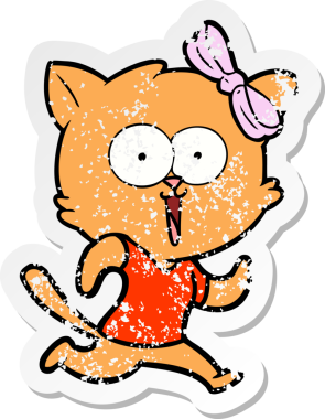 Bir insan tarafından çizilmiş karikatür bir kedinin sıkıntılı çıkartması.