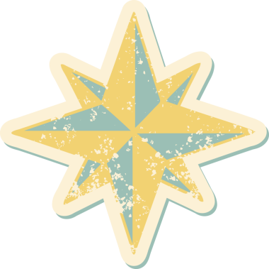 Bir insan tarafından çizilmiş bir yıldızın sembolik dövmeli görüntüsü