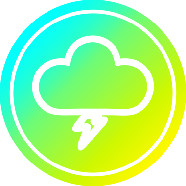 Bir insan tarafından çizilen serin gradyan bitiş ile fırtına bulutu dairesel simgesi