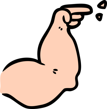 bir insan tarafından çizilmiş kaslı bir kol.