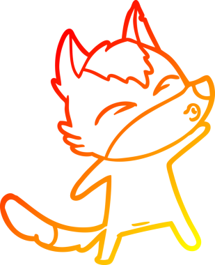 Bir insan tarafından çizilmiş bir kurt çizgi filminin sıcak çizgi çizimi