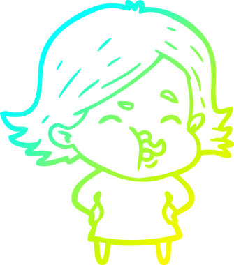 Bir insan tarafından çizilmiş bir karikatür kızı çizimi.