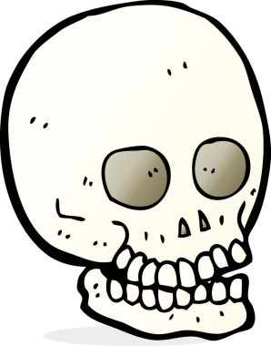 Bir insan tarafından çizilmiş kafatası.