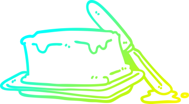 Bir insanın çizdiği tereyağı ve bıçağın soğuk gradyan çizgisi.