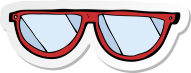 Bir insan tarafından çizilmiş çizgi film gözlüğünün çıkartması.