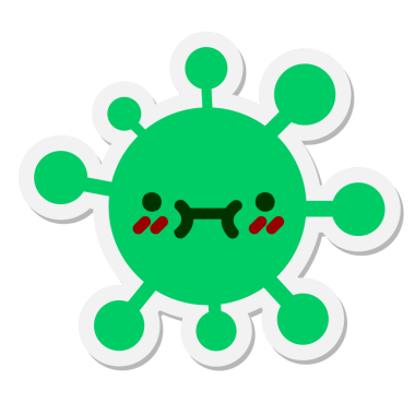 bir insan tarafından çizilmiş utangaç virüs etiketi