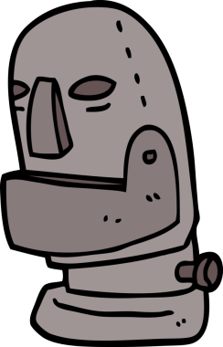 Bir insan tarafından çizilmiş robot kafası.