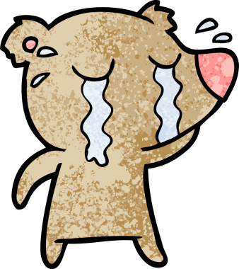 Bir insan tarafından çizilmiş ağlayan ayı.