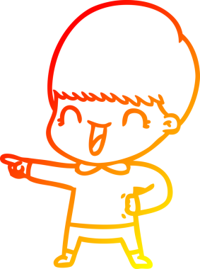 Bir insan tarafından çizilmiş mutlu çizgi film çocuğu çizimi.