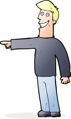 Bir insan tarafından çizilmiş çizgi filmdeki adam.