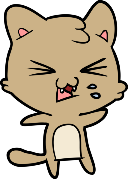 Bir insan tarafından çizilmiş kedi tıslaması.