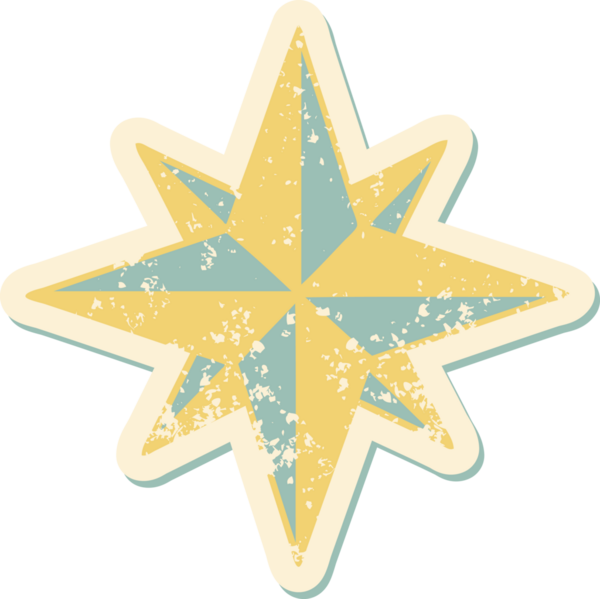 Bir insan tarafından çizilmiş bir yıldızın sembolik dövmeli görüntüsü