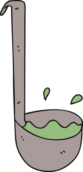 Bir insan tarafından çizilmiş garip bir çizgi film kepçesi.