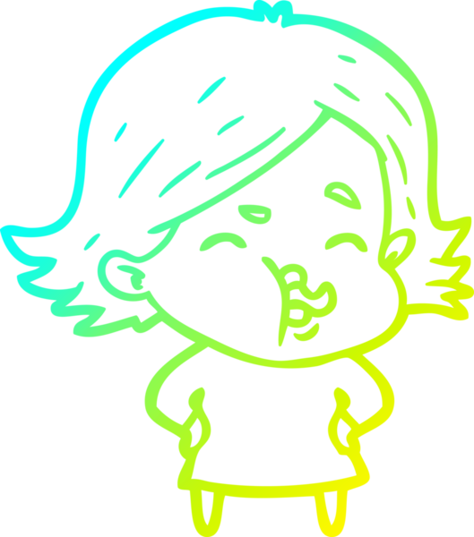 Bir insan tarafından çizilmiş bir karikatür kızı çizimi.