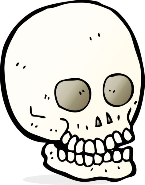 Bir insan tarafından çizilmiş kafatası.