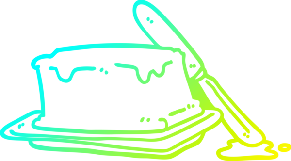 Bir insanın çizdiği tereyağı ve bıçağın soğuk gradyan çizgisi.