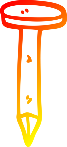 Bir insan tarafından çizilen pirinç çivinin sıcak gradyan çizgisi