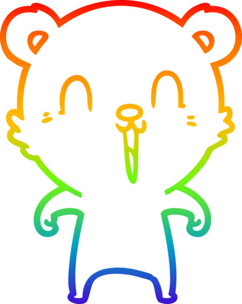 Bir insan tarafından çizilmiş mutlu bir çizgi film ayısının çizimi.