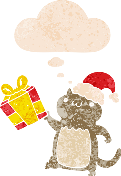 Hoş bir çizgi roman kedisi. Düşünce baloncuğu ve grunge dertli eski moda bir insan tarafından çizilmiş.