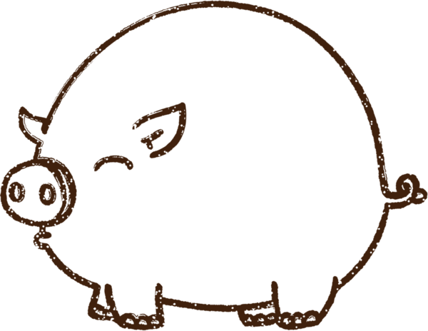 Şişko Domuz Kömürü Bir insan tarafından çizilmiş