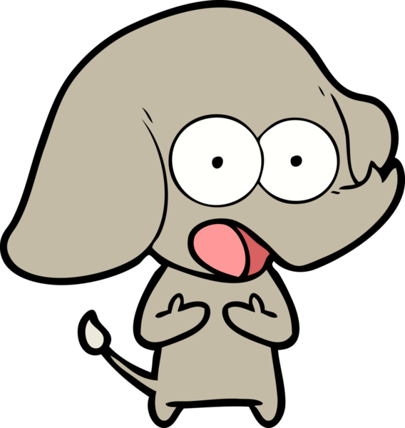 Bir insan tarafından çizilmiş şirin bir fil.